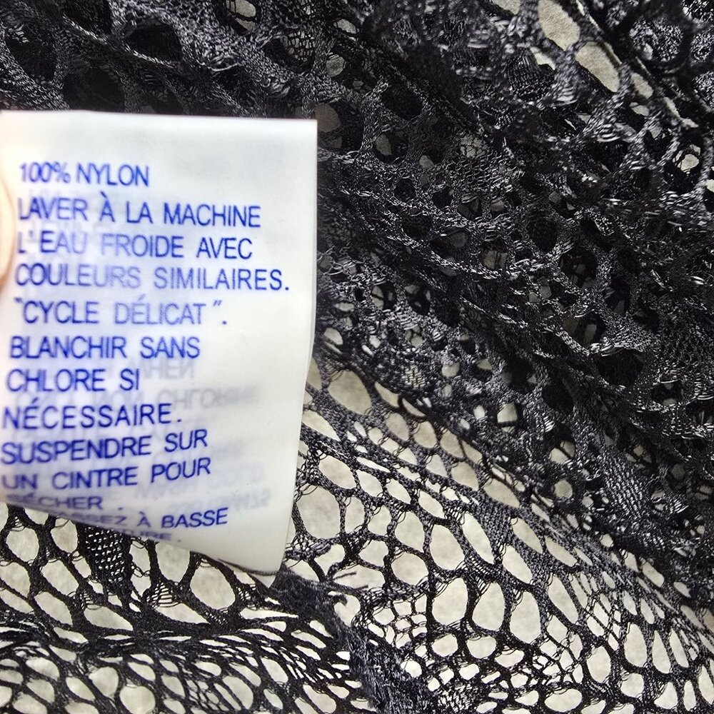 Nygård Women Open Front Black Lace Vest S 100% Nylon Lightweight Sleeveless - Picture 7 of 9